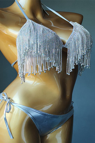 SUPER WHOLESALE | Metal Construction Tassel Bling Bling Bikini