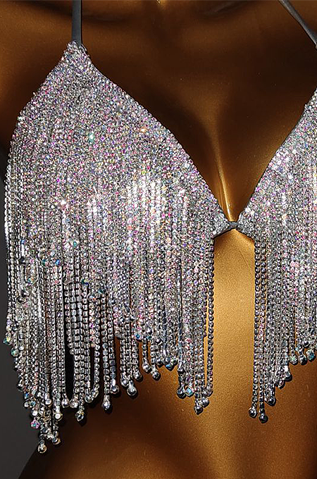 SUPER WHOLESALE | Metal Construction Tassel Bling Bling Bikini
