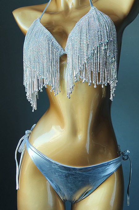 SUPER WHOLESALE | Metal Construction Tassel Bling Bling Bikini