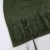 SUPER WHOLESALE | Tracking Top & Skirt Bottom with Criss-cross Details
