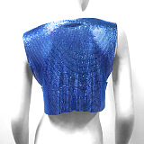 SUPER WHOLESALE | Sequins Off Shoulder T-Shirt Top in Blue