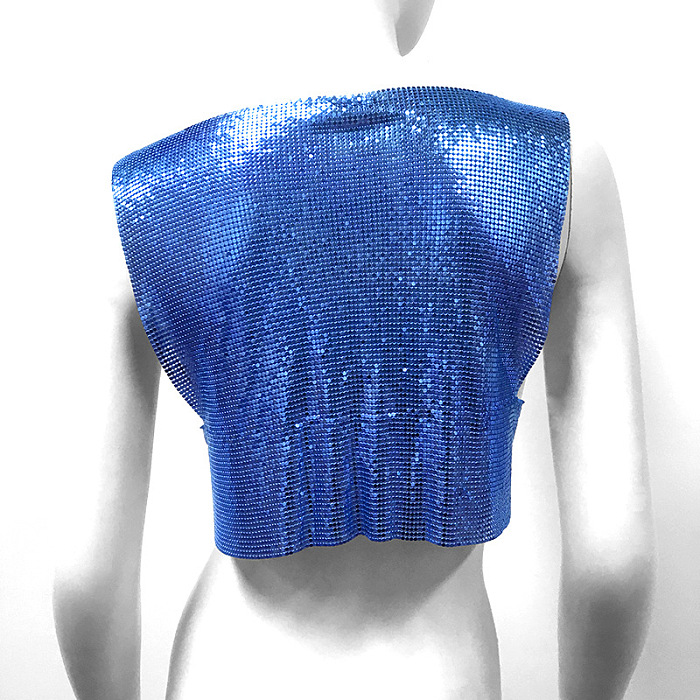 SUPER WHOLESALE | Sequins Off Shoulder T-Shirt Top in Blue