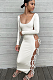 SUPER WHOLESALE |  Side Tied Plunging Neck Long Dress