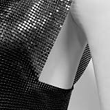 SUPER WHOLESALE | Sequins Off Shoulder T-Shirt Top in Black