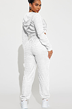 SUPER WHOLESALE |  Embroidered Hooded Zipper Long Casual Sportswear Suit