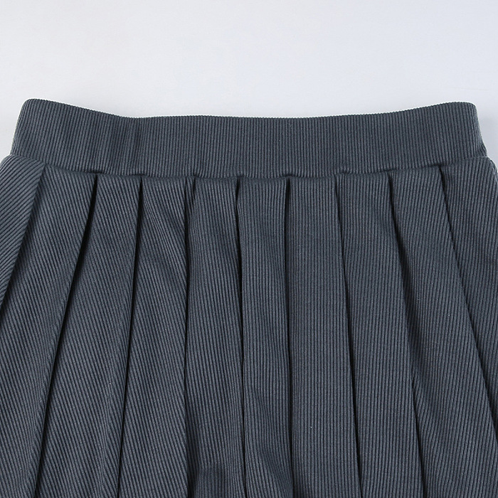 SUPER WHOLESALE | Pit Material Denims Skirt Set in Grey