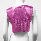 SUPER WHOLESALE | Sequins Off Shoulder T-Shirt Top in Rose Red