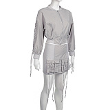 SUPER WHOLESALE | Tracking Top & Skirt Bottom with Criss-cross Details