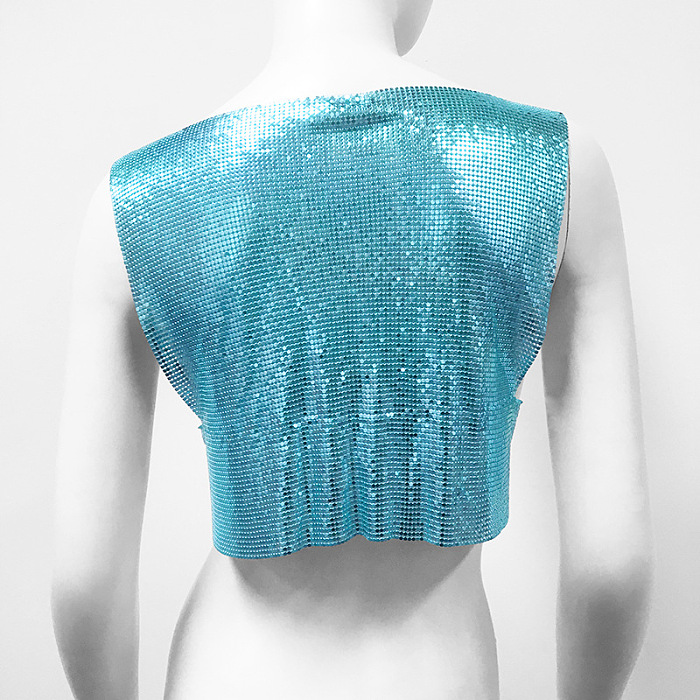 SUPER WHOLESALE | Sequins Off Shoulder T-Shirt Top in Sky Blue