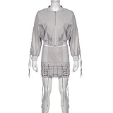 SUPER WHOLESALE | Tracking Top & Skirt Bottom with Criss-cross Details