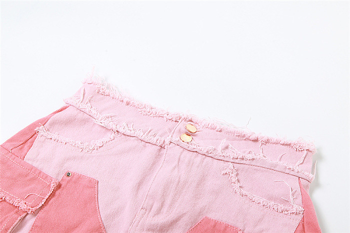 SUPER WHOLESALE | Two Tones Turtle Neck Denim Set