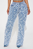 SUPER WHOLESALE |  Fashion Frayed Tassel Elastic Denim Long Pants