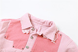 SUPER WHOLESALE | Two Tones Turtle Neck Denim Set