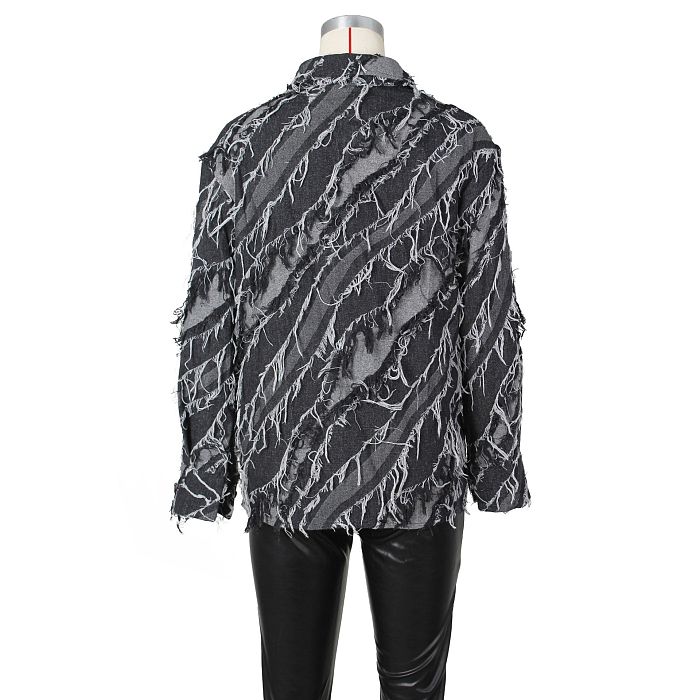 SUPER WHOLESALE | Denim Jacket Top with Tassel