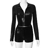 WHOLESALE | Pu Material Shorts Set