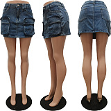 WHOLESALE | Denim Pockets Mini Skirt