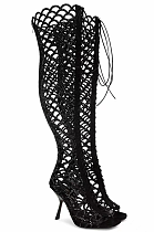 SUPER WHOLESALE | Hollowed-out, peep-toe, ultra-high-heeled, Boots ( Produce to order, need 10 days)