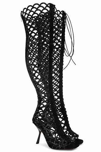 SUPER WHOLESALE | Hollowed-out, peep-toe, ultra-high-heeled, Boots ( Produce to order, need 10 days)