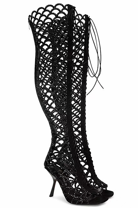 SUPER WHOLESALE | Hollowed-out, peep-toe, ultra-high-heeled, Boots ( Produce to order, need 10 days)