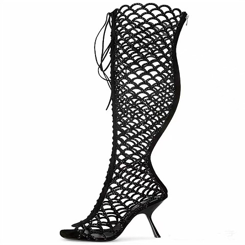 SUPER WHOLESALE | Hollowed-out, peep-toe, ultra-high-heeled, Boots ( Produce to order, need 10 days)