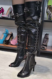 SUPER WHOLESALE | Knee High Bucklet Boots ( Produce to order, need 2 weeks)