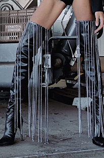 SUPER WHOLESALE | Chain Decor Knee High Boots