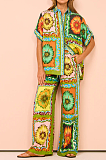 WHOLESALE | Oversize Daisy Pattern Printed Short Bottom & Shirt Top Set