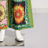WHOLESALE | Oversize Daisy Pattern Printed Short Bottom & Shirt Top Set