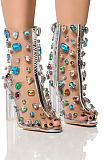 SUPER WHOLESALE |  Rhinestone Decor Boots in Transparent