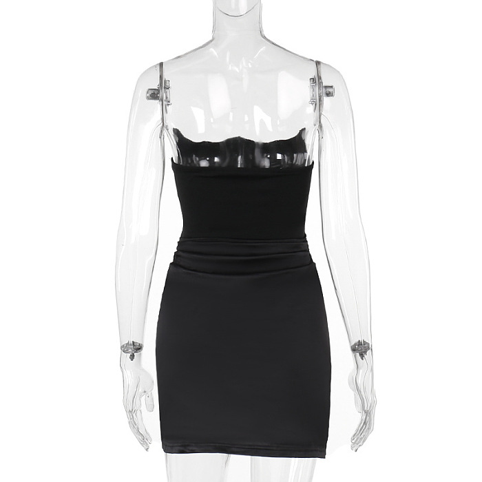 SUPER WHOLESALE | Satin Patchwork Bandeau Dress