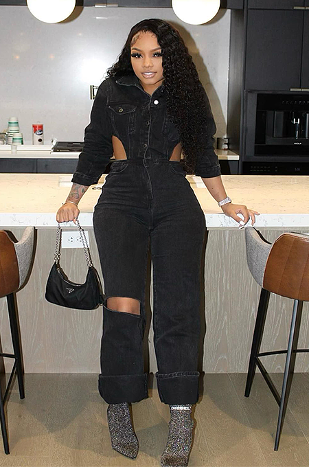 SUPER WHOLESALE | Elastic Jumpsuit in Black