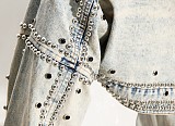 SUPER WHOLESALE | Rivet Decot Crop Denim Jacket Top