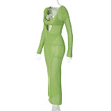 SUPER WHOLESALE | Knitted Dress Set in Green