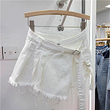 SUPER WHOLESALE | Bucklet Tassel Hem Shorts in Pink