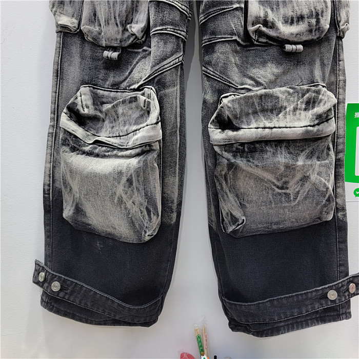 SUPER WHOLESALE | Multi-pocket Transparent   Loost Cargo Pants