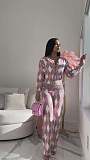 SUPER WHOLESALE | Knitted Sweater Diamond Grid Open Front Two-piece Set