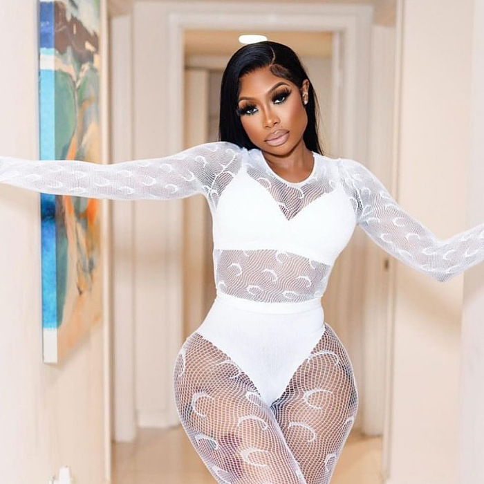 SUPER WHOLESALE | Mesh Pants Set in White