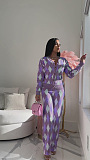SUPER WHOLESALE | Knitted Sweater Diamond Grid Open Front Two-piece Set