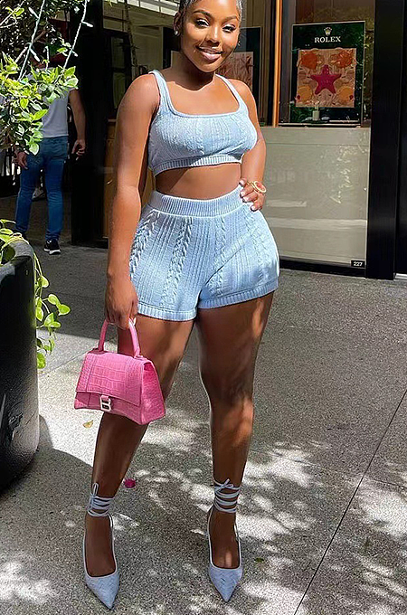 SUPER WHOLESALE | Tanks Top & Knitted Shorts Set
