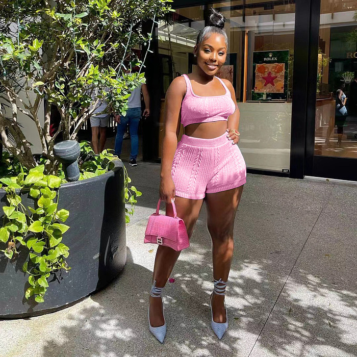 SUPER WHOLESALE | Tanks Top & Knitted Shorts Set
