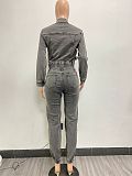 SUPER WHOLESALE |  Grey Pockets Denim Pants Set