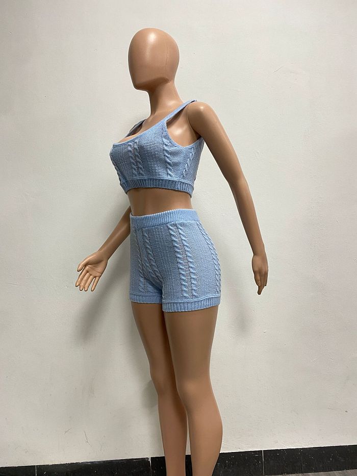 SUPER WHOLESALE | Tanks Top & Knitted Shorts Set