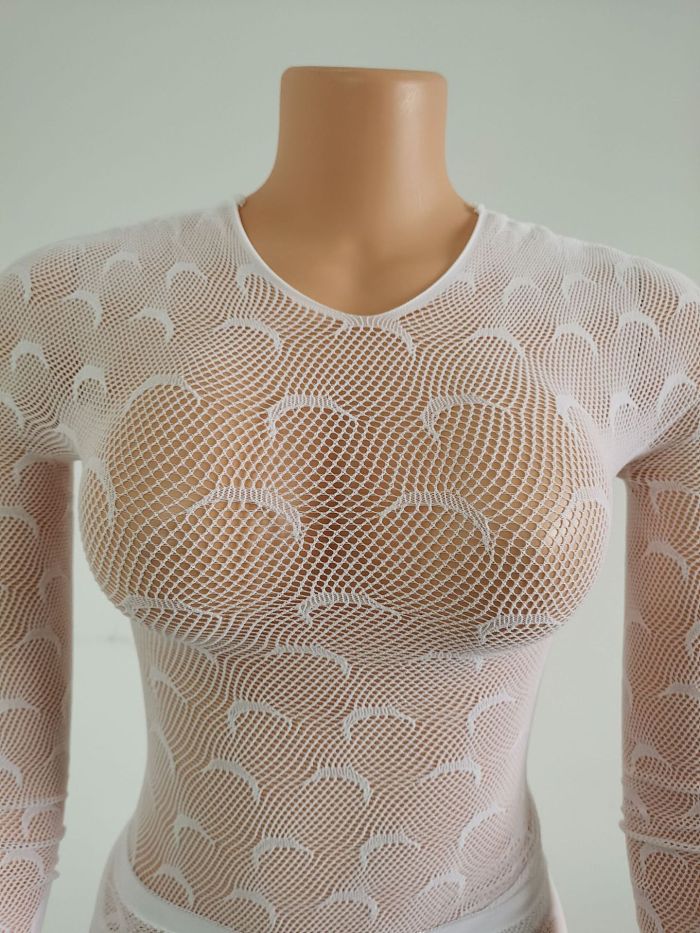 SUPER WHOLESALE | Mesh Pants Set in White