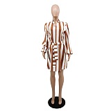 SUPER WHOLESALE | Zebra Shirt Dress with Self-tied Strap