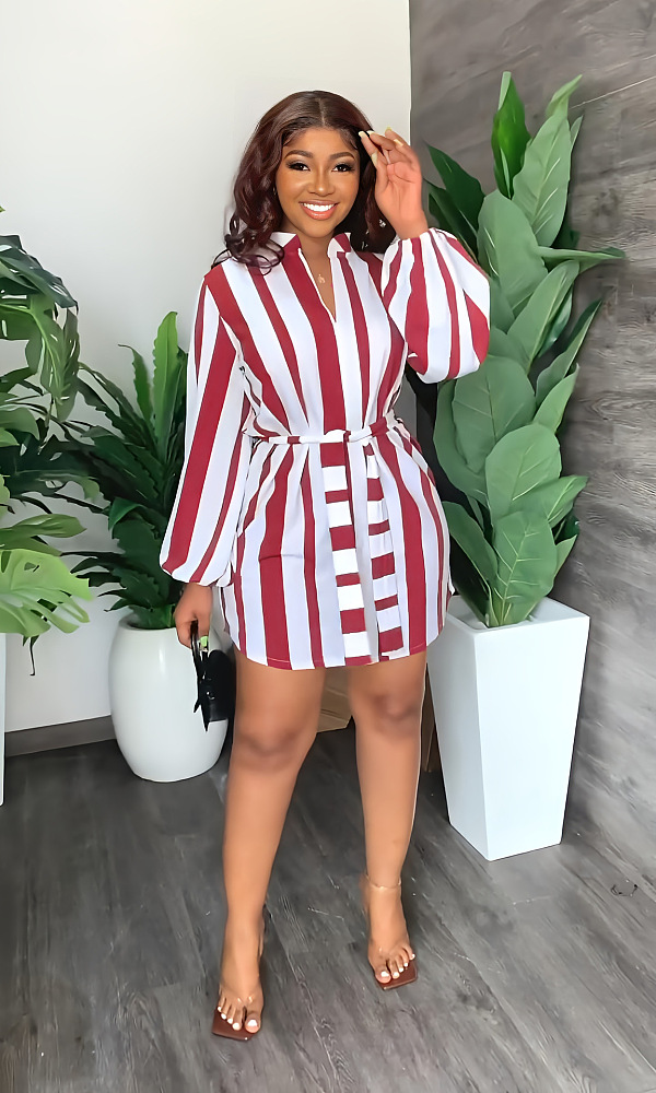 SUPER WHOLESALE | Zebra Shirt Dress with Self-tied Strap
