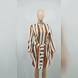 SUPER WHOLESALE | Zebra Shirt Dress with Self-tied Strap