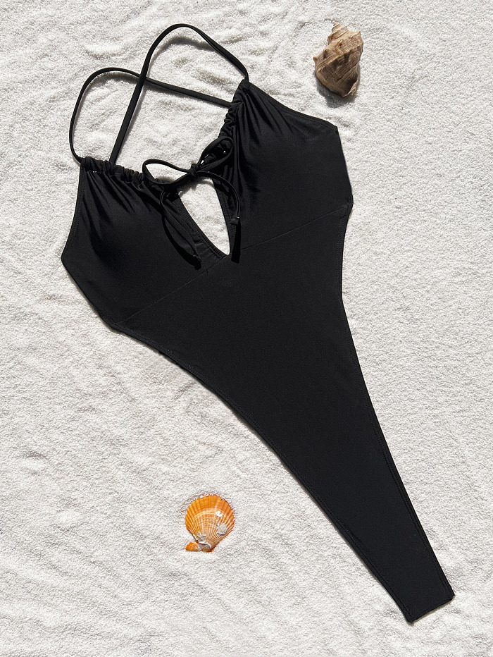 SUPER WHOLESALE |Strappy One Piece Swinwear in Solid