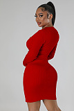SUPER WHOLESALE | Button Up Pit Material Bodycon Dress in Red