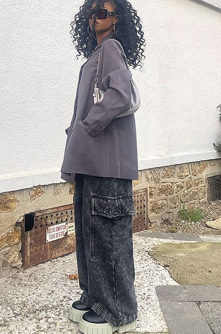 SUPER WHOLESALE | Loose Cargo Pants in Grey