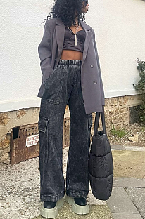 SUPER WHOLESALE | Loose Cargo Pants in Grey